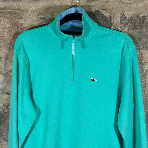 Vineyard Vines 1/4 Zip Top Teal Blue Pull Over Preppy Woman's XS Coastal Casual - Picture 2 of 12